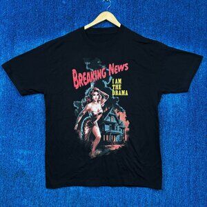 Cardi B Breaking News I Am The Drama Burning House Tee 2XL